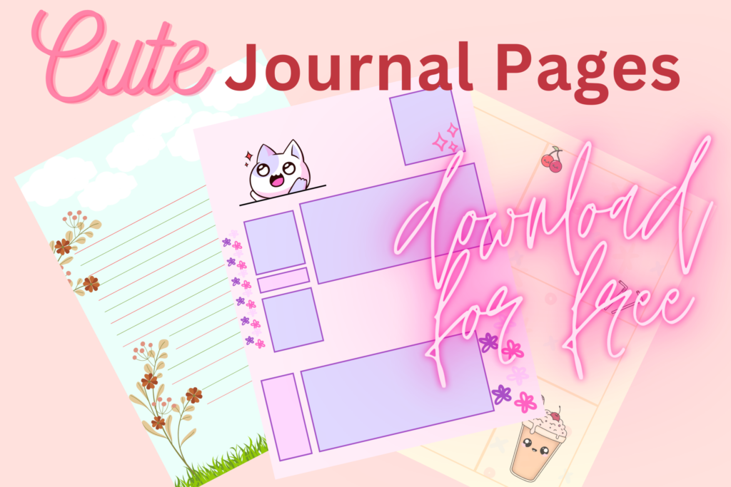 here are some free cute journal pages to use with the ideas in this post for cute things to do with a notebook