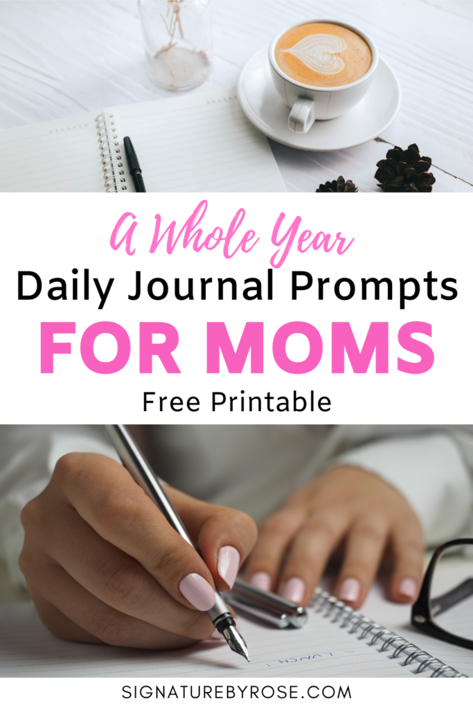 a lady journaling a white desk.  when mom's want to journal sometimes they needs some motivation.  get yours through these daily journaling prompts