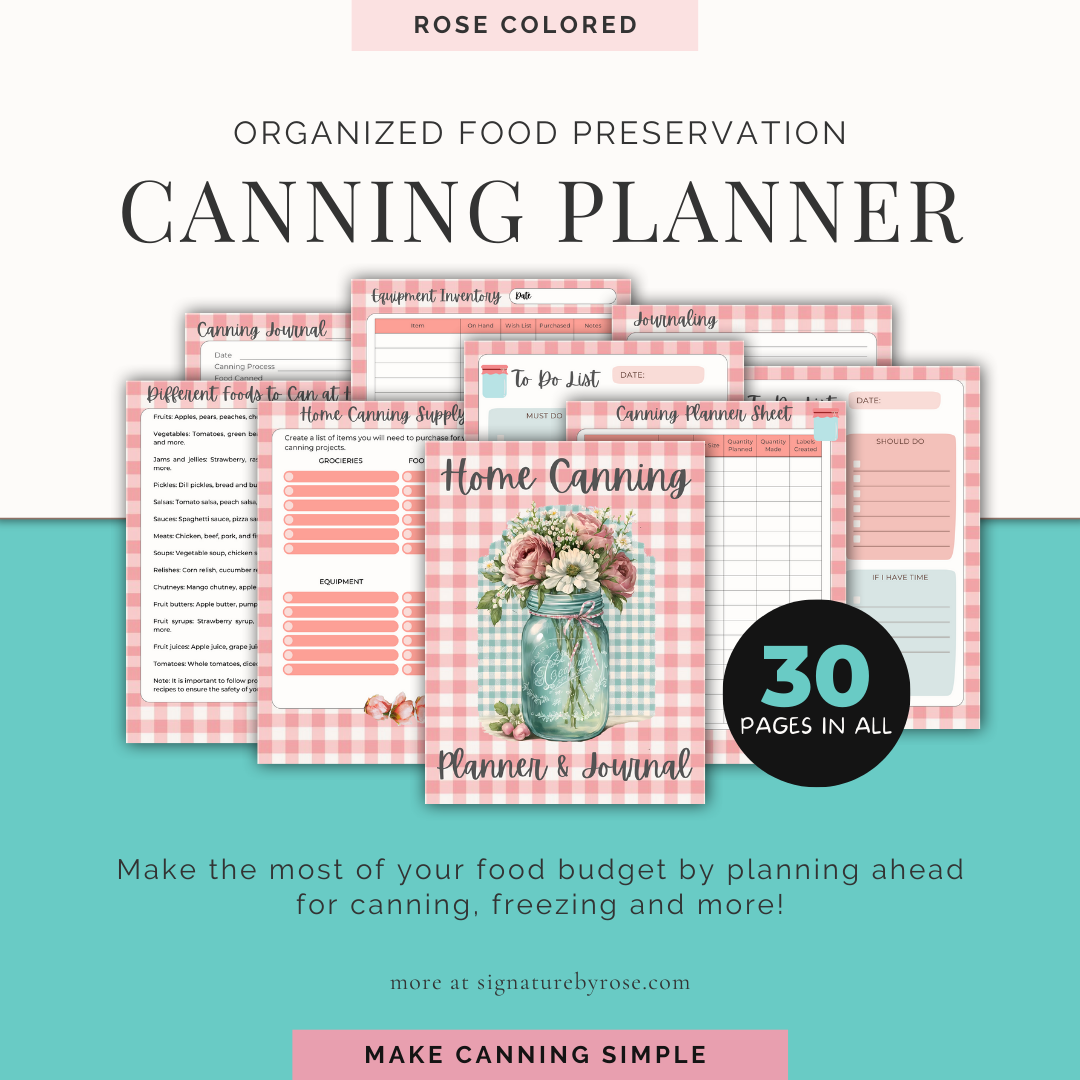 the mockup of what's included in the home canning planner