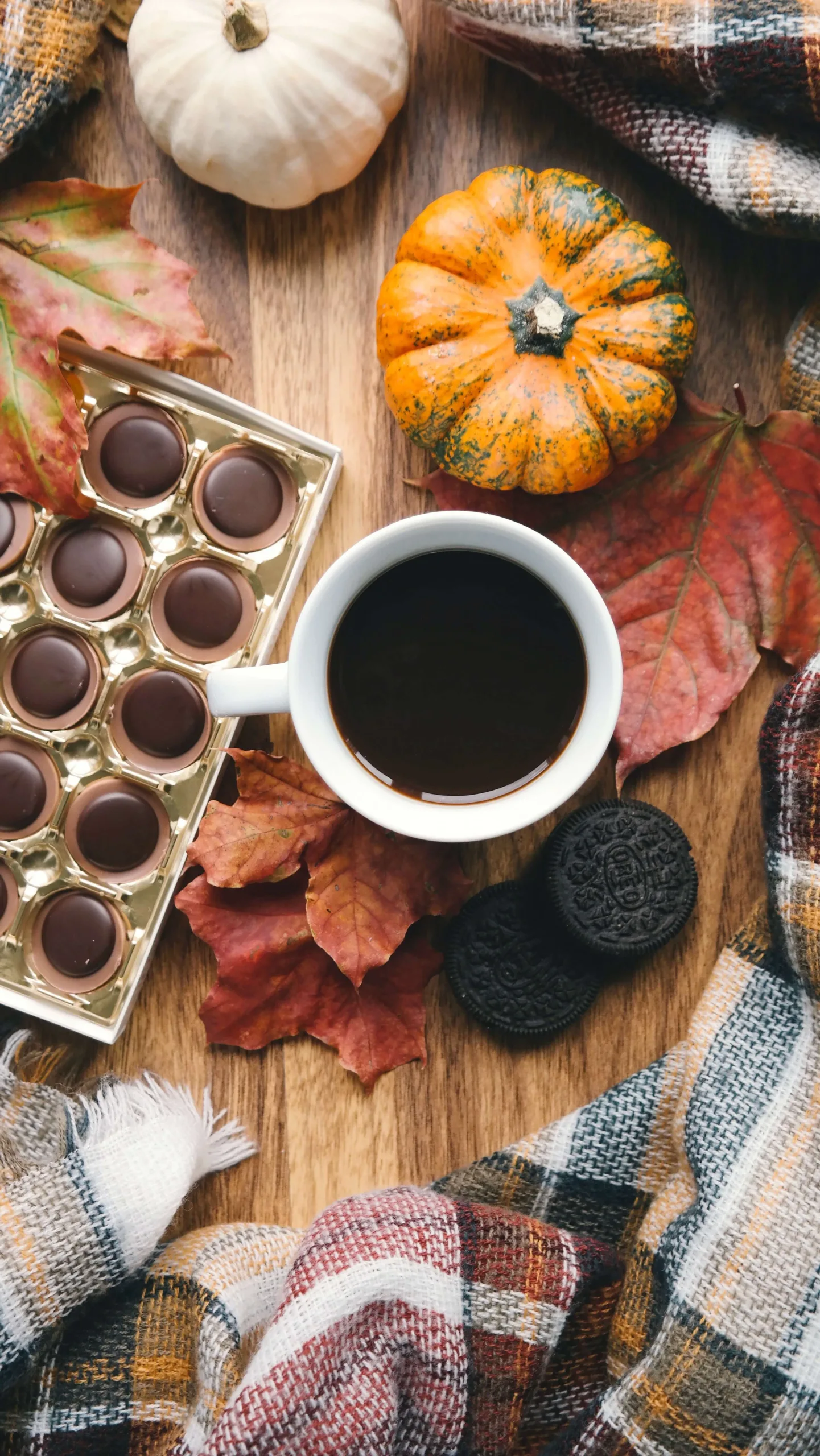 Taking a November reset with cozy pumpkins, chocolate candies and coffee